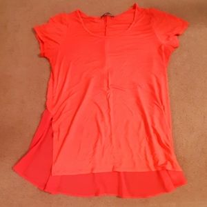 Coral high-low tunic